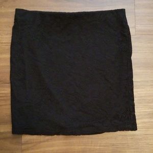 Black lace mini skirt